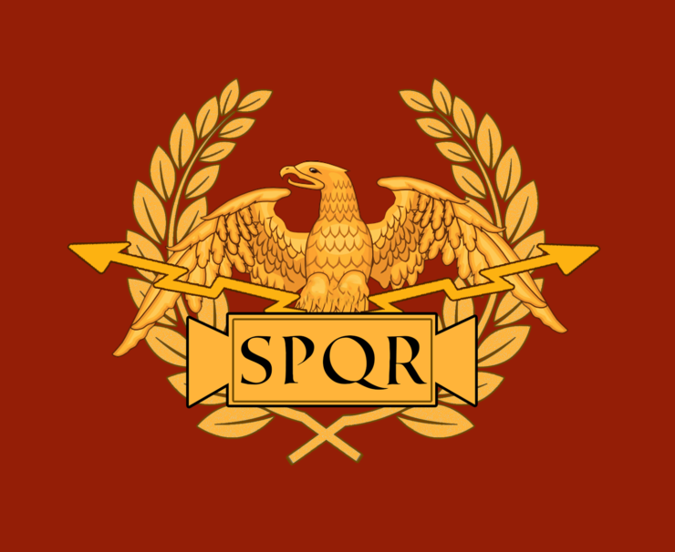 Symbol Of The Ancient Roman Empire With An Eagle And The Off