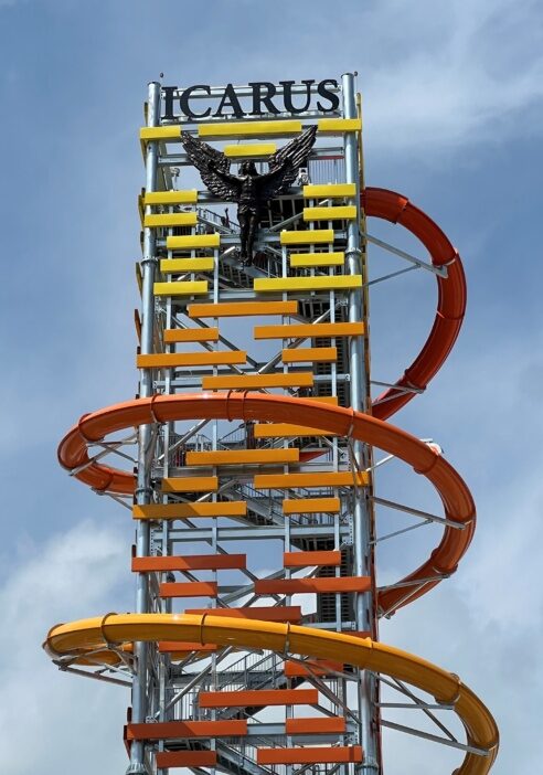 Discover the thrill: Ride the Icarus, the tallest waterslide in the United States!